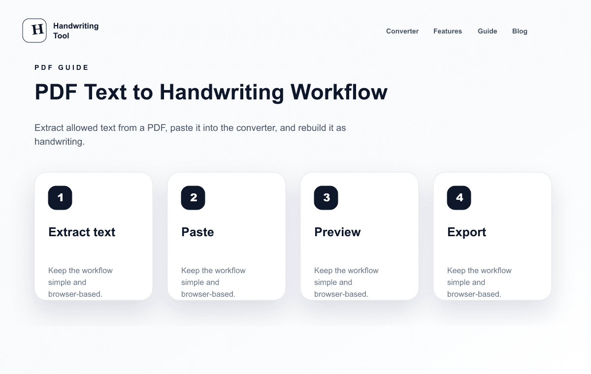 PDF text extraction, cleanup, preview, and export workflow