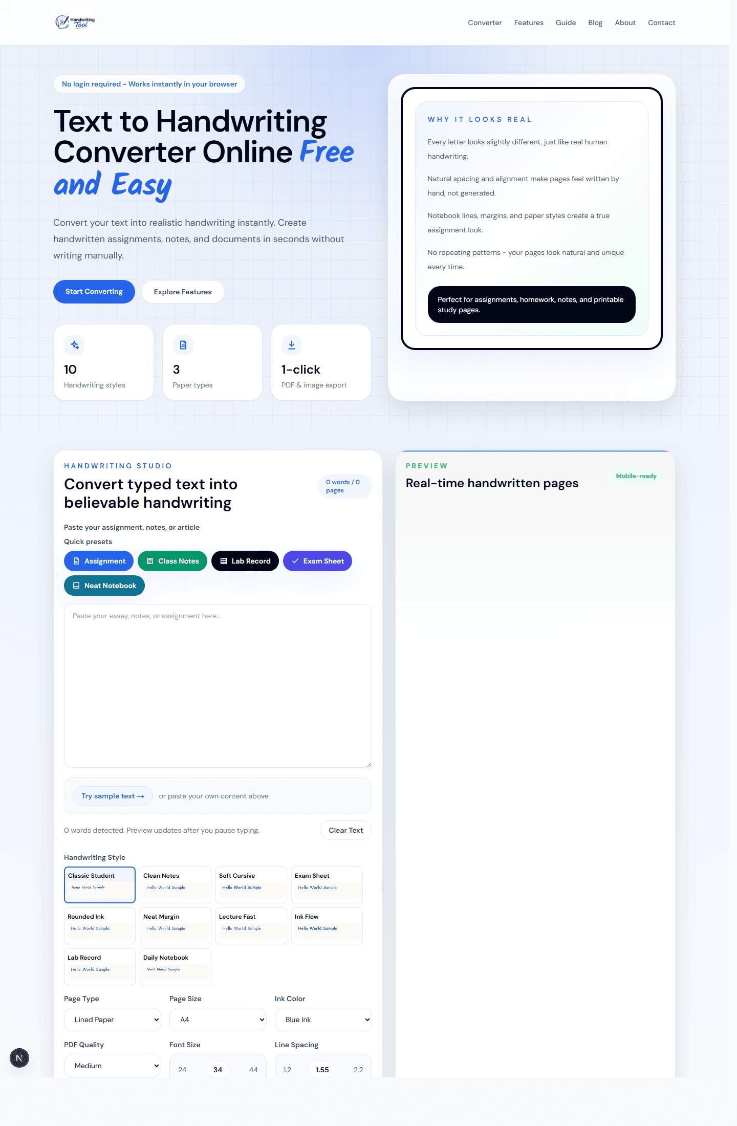 HandwritingTool editor controls